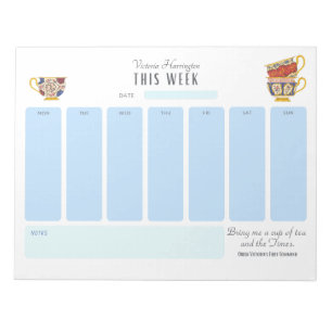 Queen Victoria Tea Personalisierte Woche im Tessin Notizblock