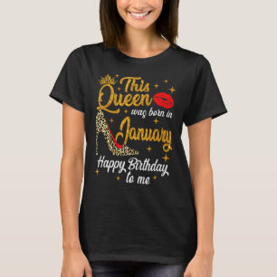Queen war im Januar Geboren Happy Birthday Leopard T-Shirt