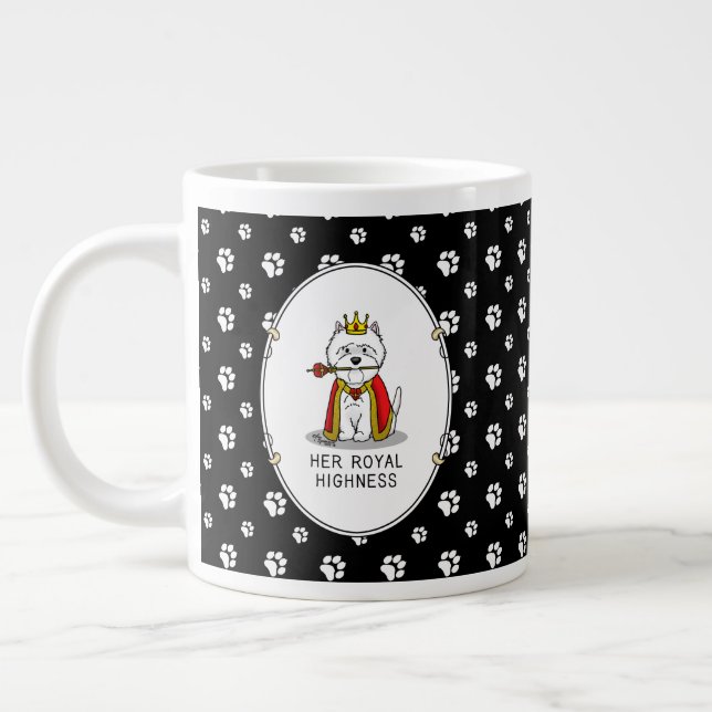 Queen Westie Dog West Highland White Terrier Jumbo-Tasse (Links)