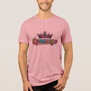 Queenager Retro Ästhetik - Funny Empowerment Gesch Tri-Blend Shirt