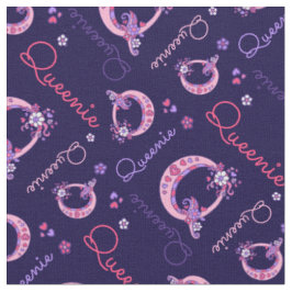 Queenie Letter Q Monogramm Herz-Blume Gewebe Stoff