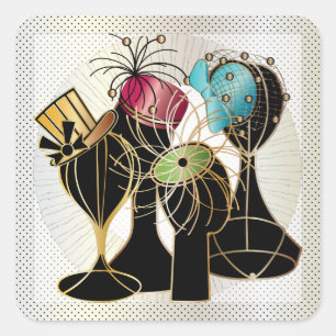 Queenly Hats Quadratischer Aufkleber