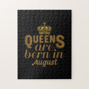Queens Are Born In August Girl Leo Birthday Month Puzzle