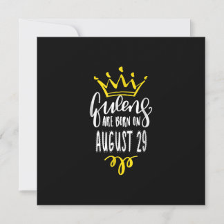 Queens Are Born on August 29 August Birthday Gift Einladung