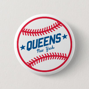 Queens-Baseball Button