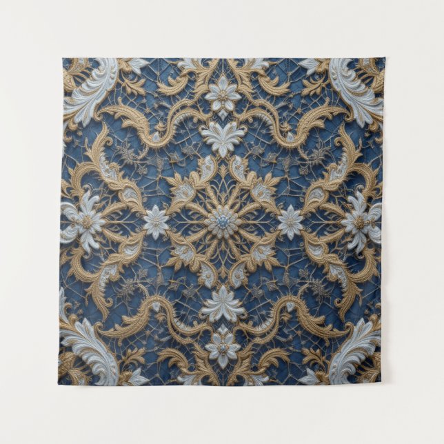 Queen's Bluish Embrace Wandteppich (Vorderseite)
