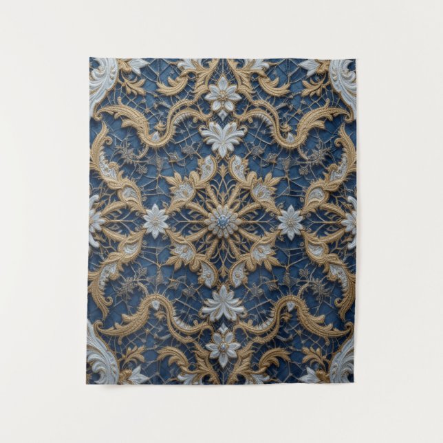 Queen's Bluish Embrace Wandteppich (Vorderseite)