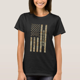 Queens Borough New York Wüsten-Tarnung abgenutzt A T-Shirt