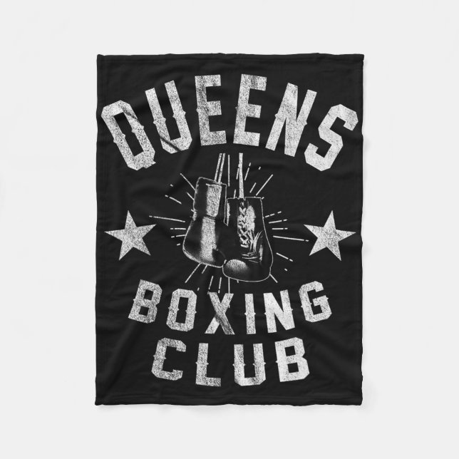 Queens Boxing Club - Vintager beängstigender Boxer Fleecedecke (Vorderseite)