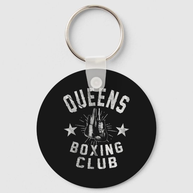 Queens Boxing Club - Vintager beängstigender Boxer Schlüsselanhänger (Vorderseite)