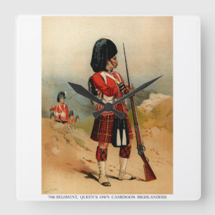 Queens Cameroon Highlanders Quadratische Wanduhr