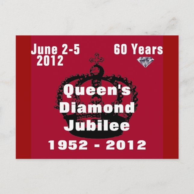 Queens Diamond Jubilee 1952-2012 Postkarte (Vorderseite)