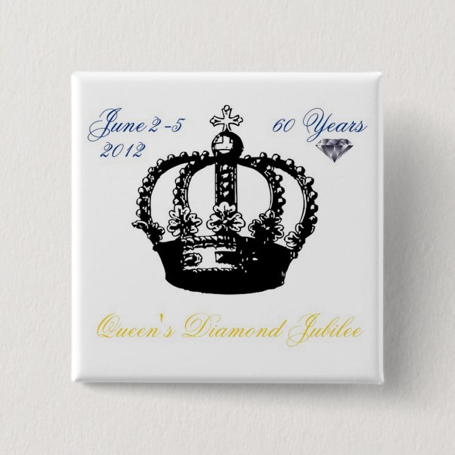 Queens Diamond Jubilee 2012 Knopf Button (Vorderseite)