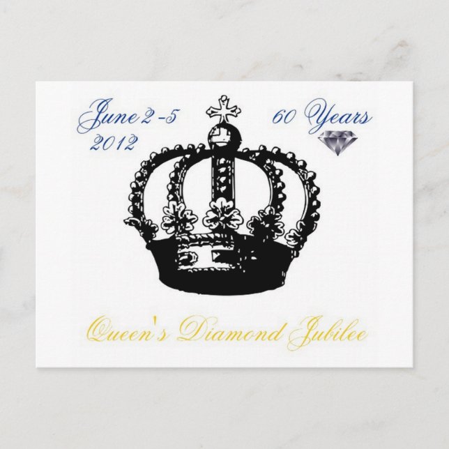 Queens Diamond Jubilee 2012 Postkarte (Vorderseite)