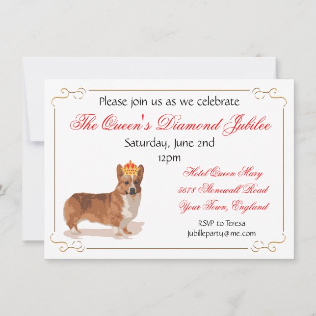 Queen's Diamond Jubilee Party Einladung (Rückseite)