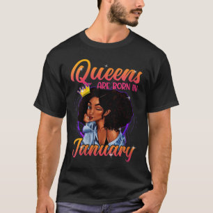 Queens Geborener Januar Shirt Black Girl Geburtsta