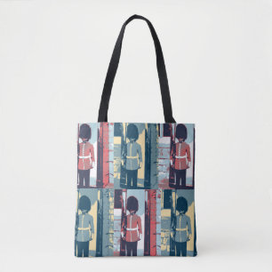 Queen's Guard, britischer Soldat, Pop Art Tote Bag