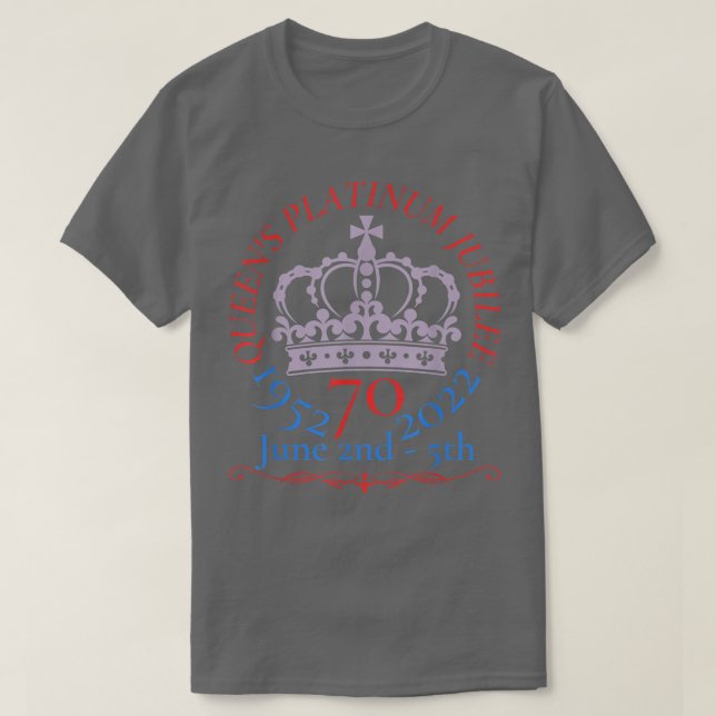 Queen's jubilee 2022 tshirt,Queen platinum decorat T-Shirt (Design vorne)