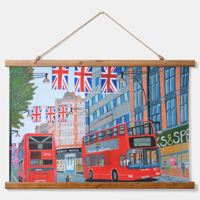 Queen's Jubilee London Wandteppich Mit Holzrahmen (Vorne)