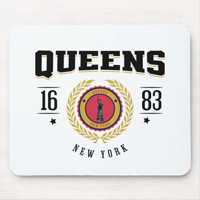 Queens New York 1683 Black Mousepad (Vorne)