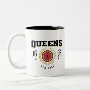 Queens New York 1683 Black Zweifarbige Tasse