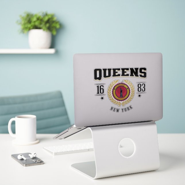 Queens New York Black Aufkleber (Laptop auf Schreibtisch)