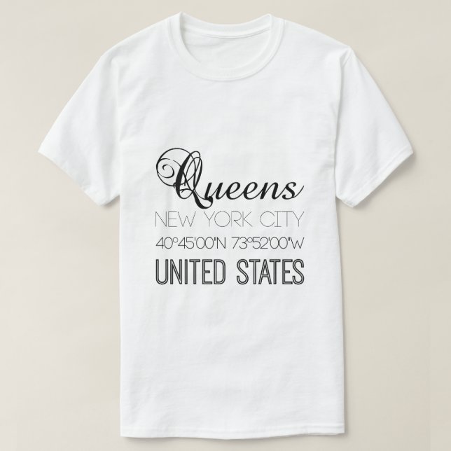 Queens, New York City Charming T-Shirt (Design vorne)