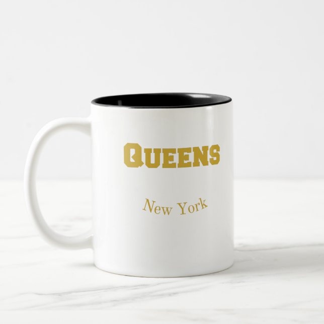Queens New York Gold Coffee Tasse (Links)