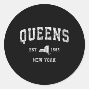 Queens New York Ny Athletic Sports Runder Aufkleber