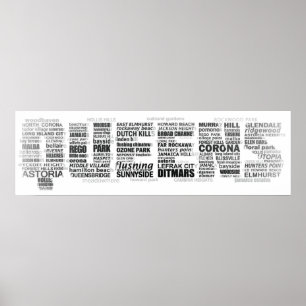 Queens New York Typografy Foto Poster