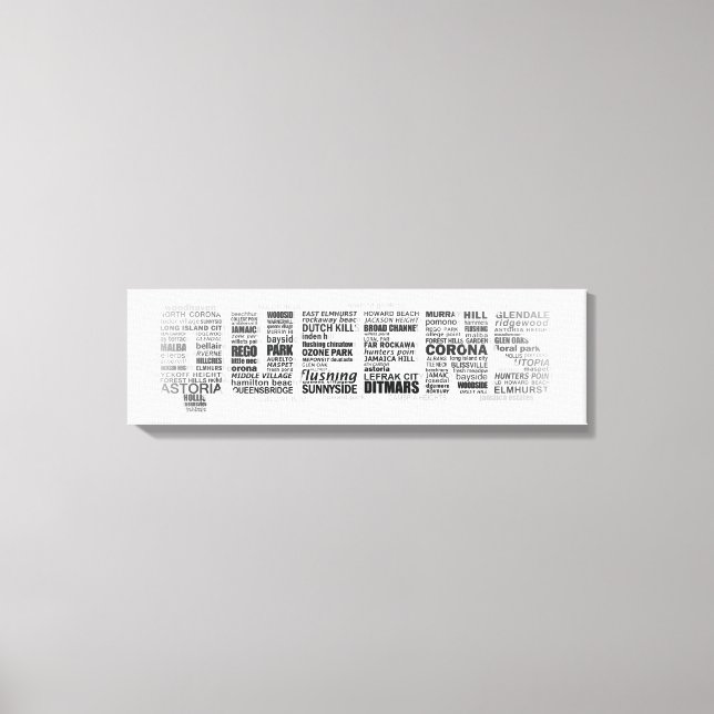Queens New York Typografy Leinwand (Vorderseite)