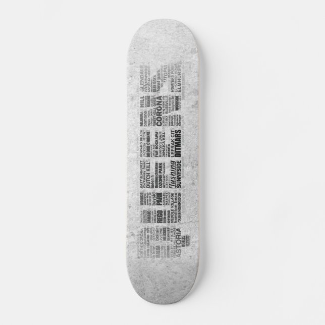 Queens New York Typografy Skateboard (Vorderseite)