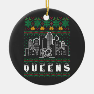 Queens New York Ugly Christmas Keramik Ornament