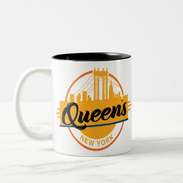 Queens New York Zweifarbige Tasse (Links)