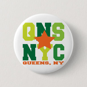 Queens, NY grüner Knopf Button