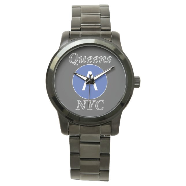 Queens NYC A-Zug Armbanduhr (Vorderseite)