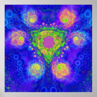 Queens Oasis. Plakatdruck Fraktal Whirlpool Schwen
