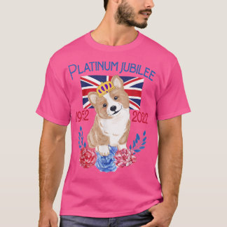 Queens Platinum Jubilee 19522022 Funny Corgi UK Fl T-Shirt