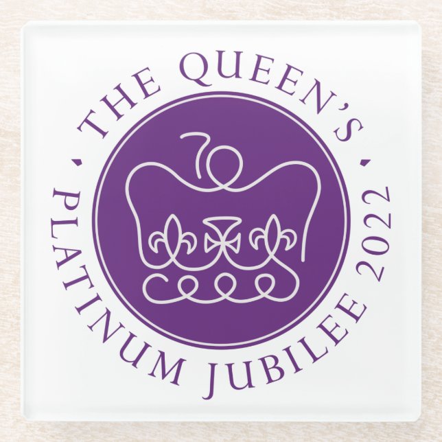 Queen's Platinum Jubilee Glasuntersetzer (Vorderseite)