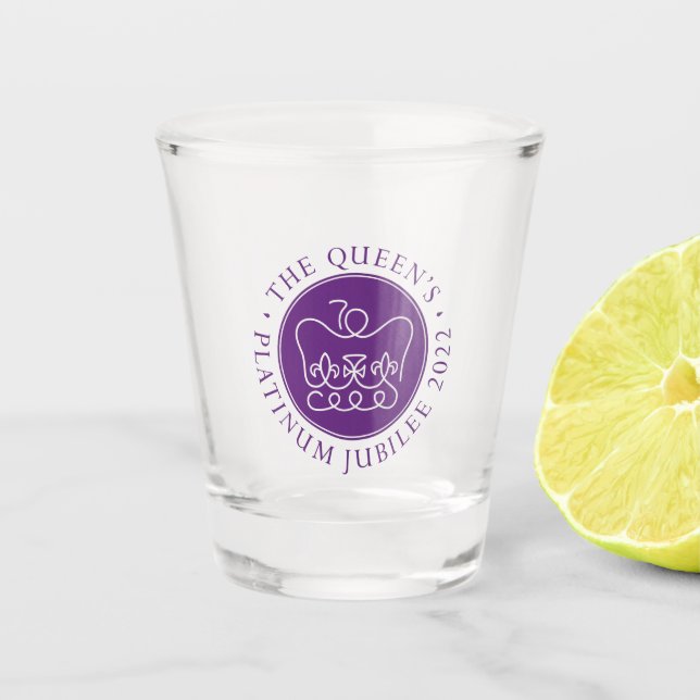 Queen's Platinum Jubilee Schnapsglas (Vorderseite)