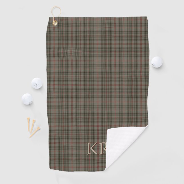 Queens Royal Balmoral Tartan mit Initialen Golfhandtuch (Insitu)