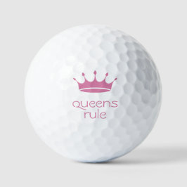 Queens Rule Pink Crown Golfball