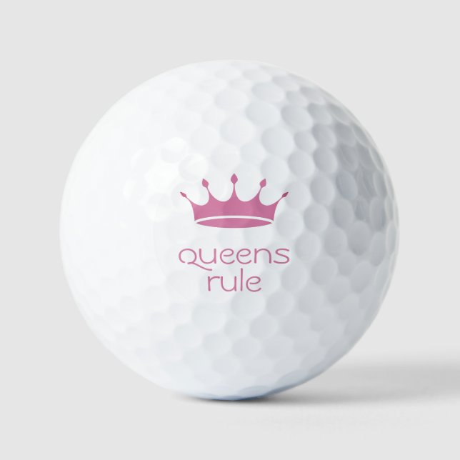 Queens Rule Pink Crown  Golfball (Vorderseite)