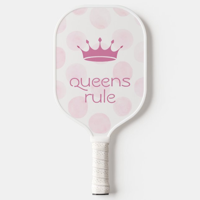 Queens Rule Pink Crown  Pickleball Schläger (Vorderseite)