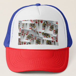 Queens Scattered Poker Cards, Truckers Hat Truckerkappe