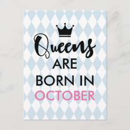 Queens sind geboren in - Benutzerdefinierter Monat Postkarte