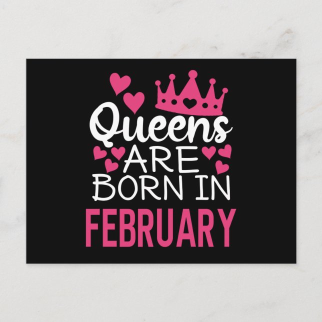 Queens sind im Februar Geboren Postkarte (Vorderseite)
