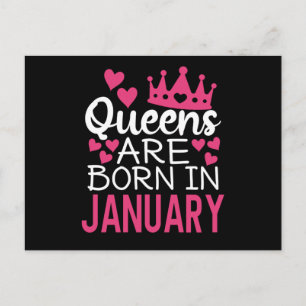 Queens sind im Januar Geboren Postkarte