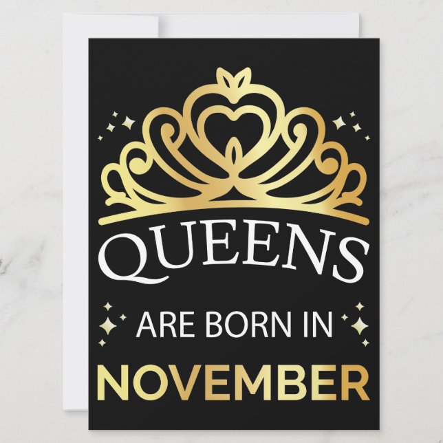 Queens sind im November Geboren I Einladung (Vorderseite)