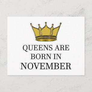 Queens sind im November Geboren Postkarte